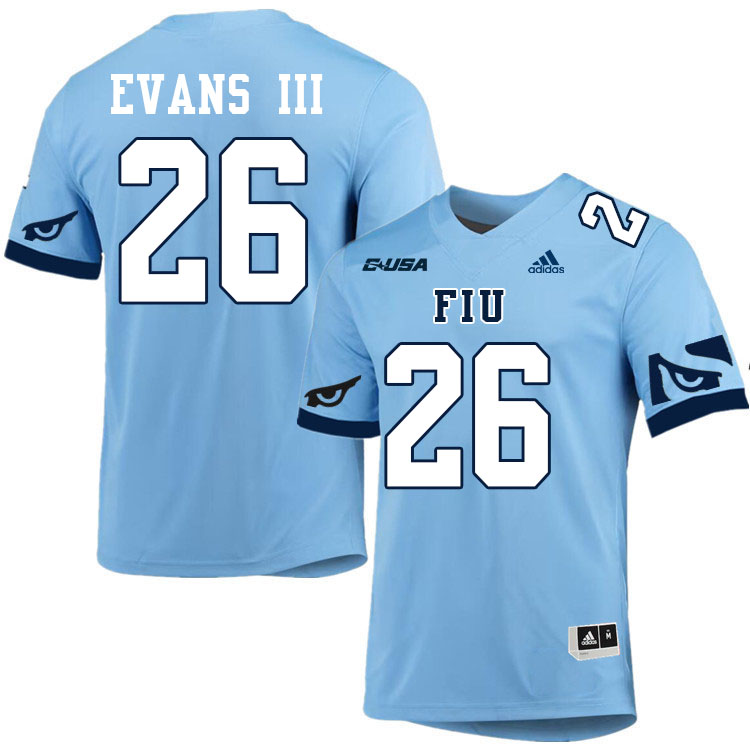 #26 Victor Evans III FIU Jersey, Florida International University Panthers Football Jersey-Light Blu